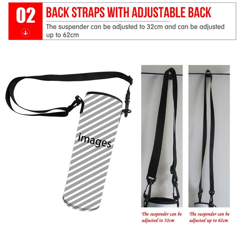 Hugs Idea Neoprene Insulated Water Bottle Carry Bag with Shoulder