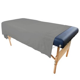 Tranquility Microfiber Massage Table Flat Sheet by Body Linen- Lightweight, Durable Microfiber Flat Sheets For Massage Table & Spa. Wrinkle Free, Stain-Resistant, Soft & No Pilling- (1 Pack, Gray)