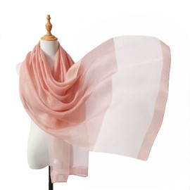 STARWHISPER Women's Gold Trim Silk Scarf Shawl Wrap - Elegant Accessory for Evening Dress - Gift Packaged (NX-PINK)