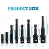 YUENTOEN 8Pcs Impact Socket Adapter Set, Socket to Drill 1/4"