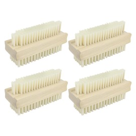 4 Hölzerne Handwaschbürsten, Nagelbürsten, Handbürsten, Holzreinigungsbürsten, Handreinigungsbürsten, Fingernagelborsten.