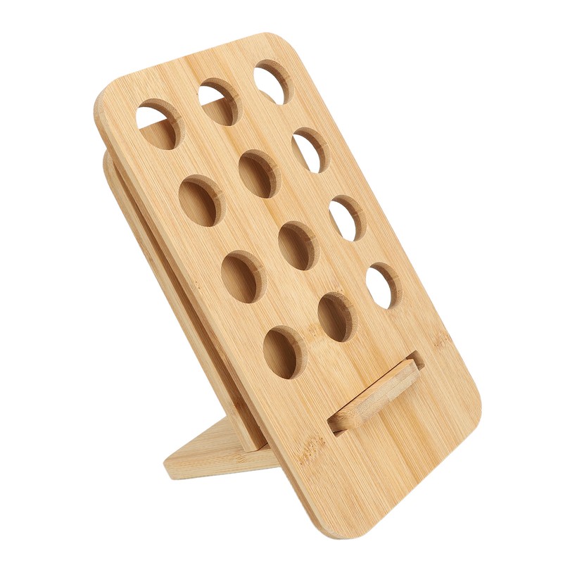 Essential Oil Rack Bamboo 12 Holes Essential Oil Bottle Display