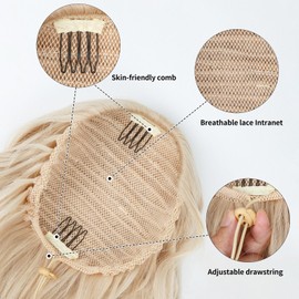Ponytail Extension for Women, 26 inch Drawstring Ponytail Extension, Wavy Pony Tails Hair Extensions, Synthetic Hair Extensions Ponytail for Daily Use (Warm Ash Blonde Highlights Bleach Blonde)