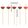 Honbay 100PCS Watermelon Bamboo Cocktail Picks Fruit Food Hamburger Toothpicks
