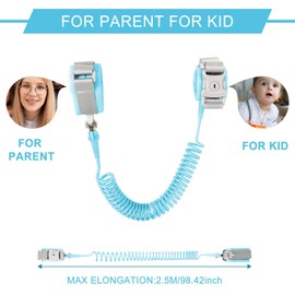 Blue Kids Safety Leash 2.5 Meters with Lockable Hand Strap with Hand Strap for Safe Walking, Hiking and Outing Kids Breathable Blue