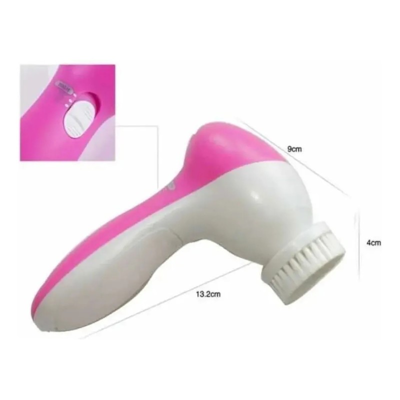 Cepillo Facial Limpieza 5en1 Exfoliante Rostro Belleza Rosa