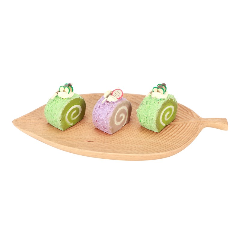 Leaf Shape Wood Plate Storage Trays Tea Tray Dessert Dinner