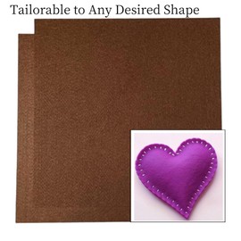 12" x 12" Felt Fabric Sheets for Crafts, Squares Felt Fabric Sheets, 1mm Thick, Felt Paper for Sewing Patchwork Material, Non-Woven Felt Fabric for DIY Sewing Craft, 2pcs (Brown)