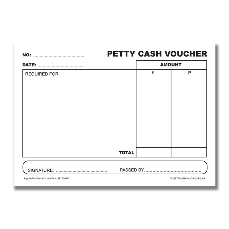 Cherry Petty Cash Voucher Pad A6 148mm x 105mm 100pages