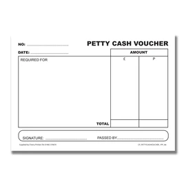 Cherry Petty Cash Voucher Pad A6 148mm x 105mm 100pages 80gsm