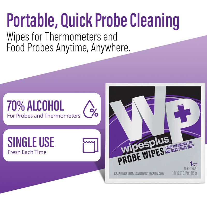 Thermometer Sanitizing Wipes - Probe Wipe Sachet - 100 Wipes