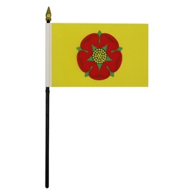 Lancashire New county Table Flag 4'' x 6'' - County of Lancashire - England Desk Flag 15 x 10 cm - golden spear top - AZ FLAG
