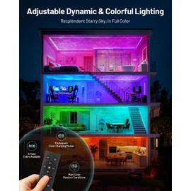 Dinoho LED Floor Lamp with RGB Star Projector & Remote, Stepless 3000-6000K Color Changing Standing Lamp, Dimmable Black Corner Lamp, 15W Modern 69" Tall Light for Bedroom, Kids Room, Living Room