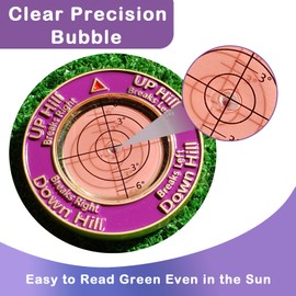 Golf Green Reader - Keopuals Golf Putting Green Reading Golf Accessories Golf Ball Marker with Level Aid Bubble Golf Training Tool to Improve Your Putting Game Metal Read Greens (Gold & Pink)