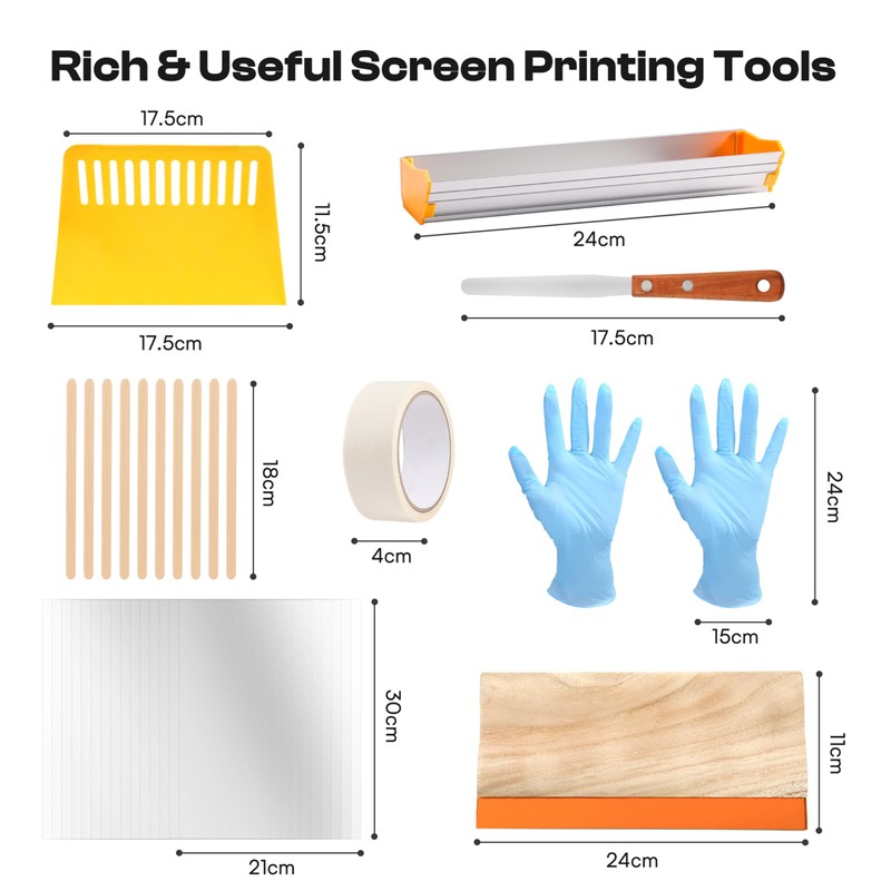 Caydo 57 Pieces All-in-One Screen Printing Kit with 3 Sizes