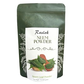 Raslok Neem Powder |100% Pure and Natural Neem Powder | Very Bitter Neem Supplement for Skin,Hair and Detox (8 oz)