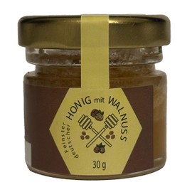 Nordbienchen® Honey 30 g with Walnut - 100% Natural, No Additives, Honey from Germany, Perfect Gift Idea, Honey from Sustainable Beekeeping