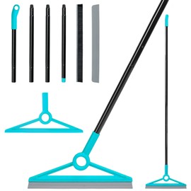 MAVRIZ Air Broom for Dust, Hair, Liquids, Silicone Broom with Removable Rubber Strip and Brooms Bristle, Multifunctional Floor Squeegee for Indoor Cleaning