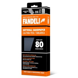 Fandeli | Multi-Purpose Sanding Paper | Grit 80 | 25 Sheets of 4-1/4 in.x 11 in | Perfect for Sanding Drywall | Hand Sanding | Orbital Sanders