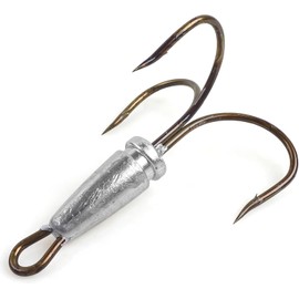 Snagging Hooks 3PCS Fishing Snagging Weighted Treble Hooks Large Treble Bunker Fishing Hooks for Baitfish Trout Bass 30g/40g/60g/80g (12/0-3PCS)