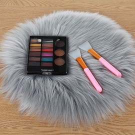 YIHAIC Faux Fur Sheepskin Style Rug,Faux Fleece Fluffy Area Rugs Seat Pad Anti-Skid Yoga Carpet for Living Room Bedroom Sofa Floor(Grey,50 x 80cm)