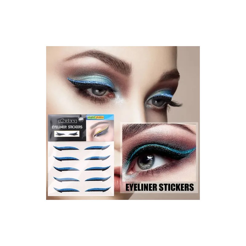 40 Pares Delineador Ojos De Colores Brillo Eyeliner Stickers