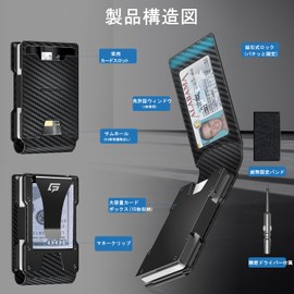 ECOZATU Credit Card Case, RFID Skimming, Slide-Type, Slim, Minimal, Thin, Lightweight, Holds 14 Cards, Elastic Band Included, For Men, M-black