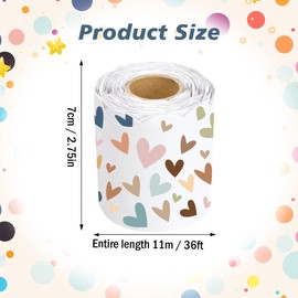 Lucleag 36 Feet Heart Bulletin Board Border Roll, Everyone is Welcome Boho Heart Bulletin Border Boho Heart Border Trim for Back to School Classroom Office Wall Bulletin Board Decorations