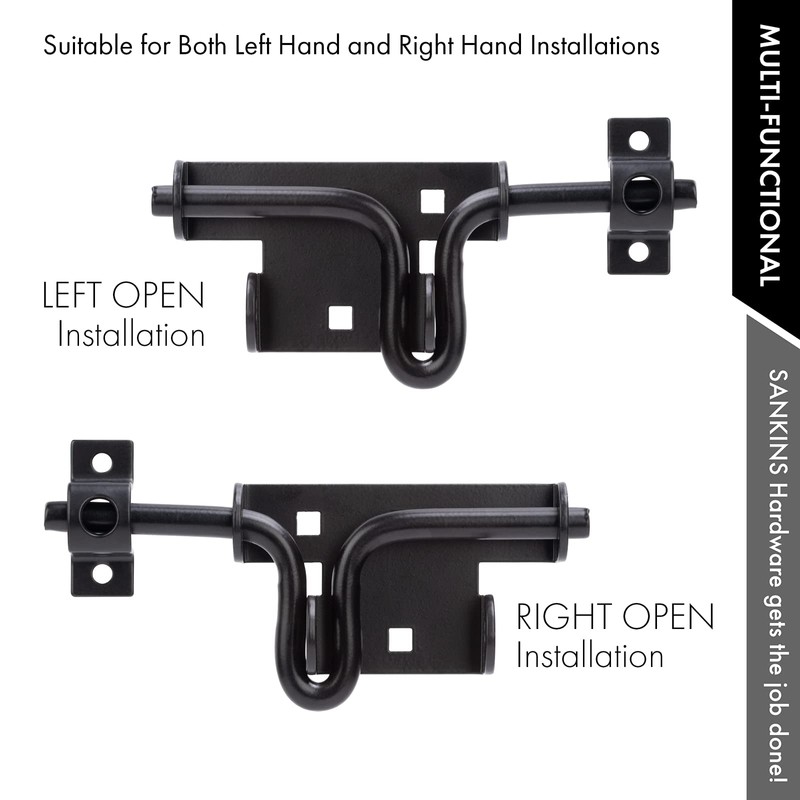 SANKINS Slide Bolt Gate Latch,Sliding Bolt Door Lock with Padlock
