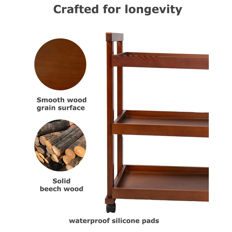 DJAR Art Cart Organizer, Beech Wood Storage Cart for Studio,