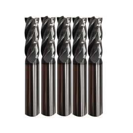 Smileray 7/64" Carbide Square End Mill Set for Alloy Steels/Hardened Steels, 4 Flute HRC 55 Deg AlTiN Coating End Mill Bits Set, CNC Router Bits (Pack of 5)