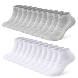10 Pairs of FALARY Trainer Socks Men’s Women’s Sport Socks, Breathable Running Socks, Cotton Short Mid-Height Socks
