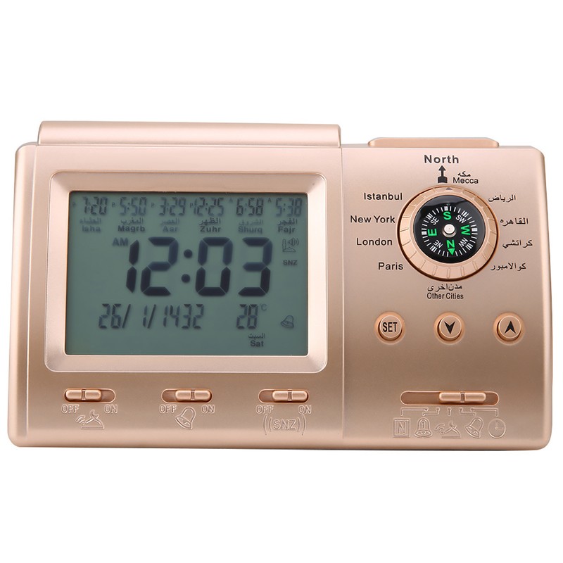 New Digital Islamic Clock Alarm Prayer Alarm LCD Azan Clock