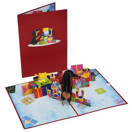 GFM® Unique 3D Pop Up I Love You Greeting Card - Valentine's Day, Mother's Day, Anniversaries, Wedding, Birthday (Card-Dachshund)