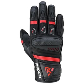 RAXID New Motorbike Unisex All season Short Protective Rider Gloves Breathable Touchscreen Sports Road Racing Motorcross Leather Gloves Highly Water Resistant CE Approved Men Women (BLACK/BLACK, L)