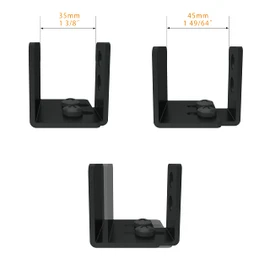 JUBEST Matte Black Floor Guide Wall Mount Sliding Barn Door Hardware Up to 1-3/4"W 1-7/8"H