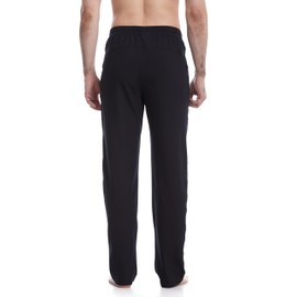 clothin Men’s Cotton Yoga Sweatpants Lounge Pants Open Bottom Athletic Casual Pants with Pockets(Black M)