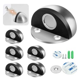 Tope de Puerta,6pack Topes Magnéticos para Puertas,con Tope de Goma para Evitar Golpes,soporte magnético para puerta moderno,topes de puerta para montaje en piso,para Baño, Dormitorio, Cocina