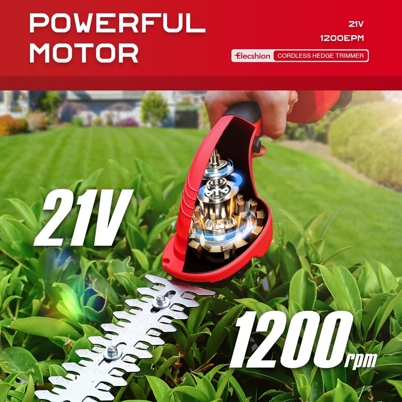 Cordless Hedge Trimmer with Battery (2Pack) and Charger, 2 in