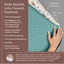 dabelino® Children's Gift Wrap Set: Musical Instruments / Notes with Funny Animals (Birth, Boys/Girls, Christmas, School Enrolment)