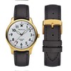 WOCCI 17mm Vintage Leather Watch Strap with Gold Buckle, Replacement