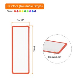 QUARKZMAN Pack of 54 Magnetic Whiteboard Labels 3 x 1 Inch Magnetic Sheet Labels Stickers Blank Writeable Wipe-Clean Cards with Coloured Border for Classroom