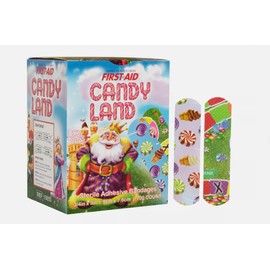 DUKAL American White Cross Candy Land Bandages 3/4" x 3" 100 Count with free gift-ship