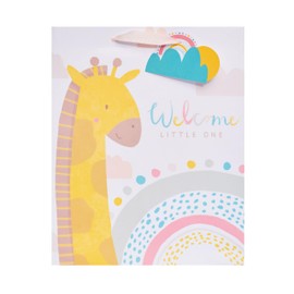 UK Greetings Large Gift Bag for New Baby Boy or Girl - Cute Giraffe Design