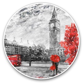 2 x 30cmVinyl Stickers - Vintage Big Ben London Winter Decals for Car Van Luggage Scrap Book Fridge #14500