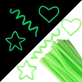 Pipe Cleaners Craft Supplies, Glow-in-The-Dark Chenille Stems with Dense Fiber, Craft Supplies for Art DIY Decorations. Suitable for Making Holiday Related Decorations. (Fluorescent Green)