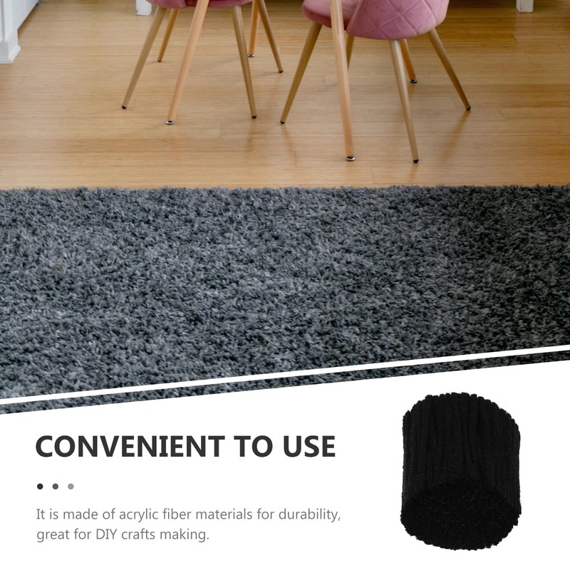 TEHAUX 10 Rolls Latch Hook Rug Yarn, Black Yarn Bundles,