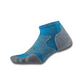 Thorlos Experia Energy Micro Mini Crew Sock Size: Xl, Lt Blue with a Helicase Sock Ring