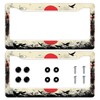 2PCS Japanese Samurai License Plate Frame Sunset Crow Red Sun