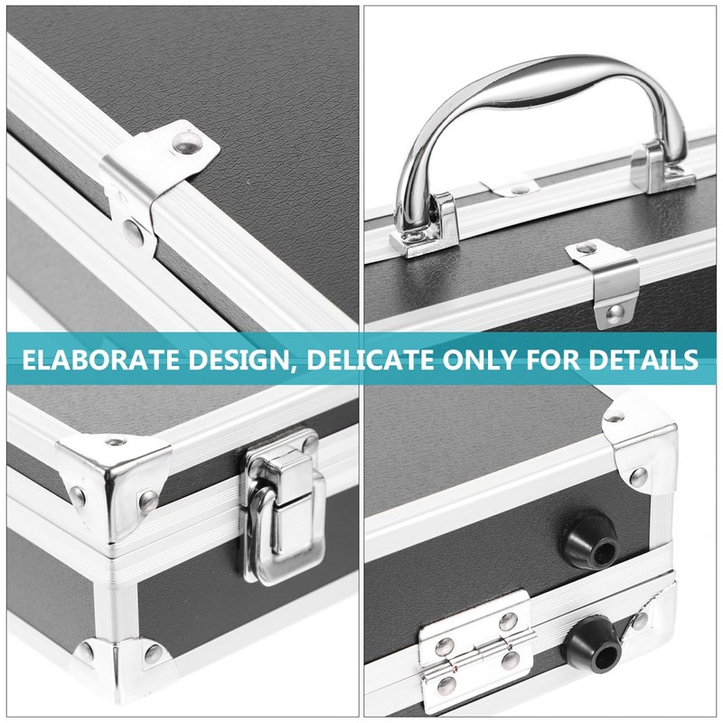 SUPVOX Aluminum Hard Case Briefcase: 14.5 Inch Lockable Carrying Case
